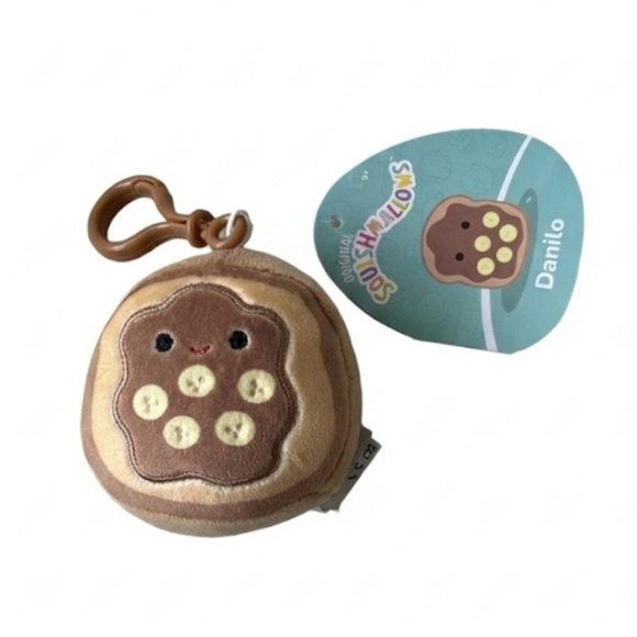 Squishmallows Other - Squishmallows Danilo Toast Plush Keychain 🍌🍫 | NWT ClipOn Mini | Kawaii Foodie